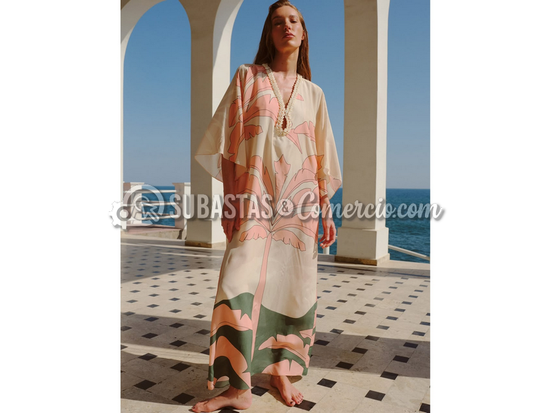 Túnica Andina de Juan de Dios - Bordados a Mano y Estampado Peach Palm